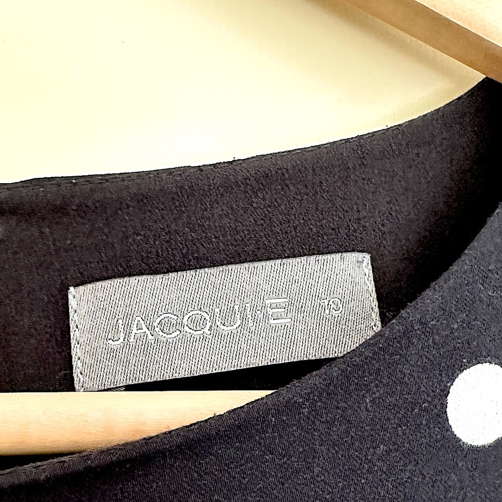 JACQUI E | B & W Polka Dot Shift Dress | Size 10 | Preloved - Picture 11 of 11